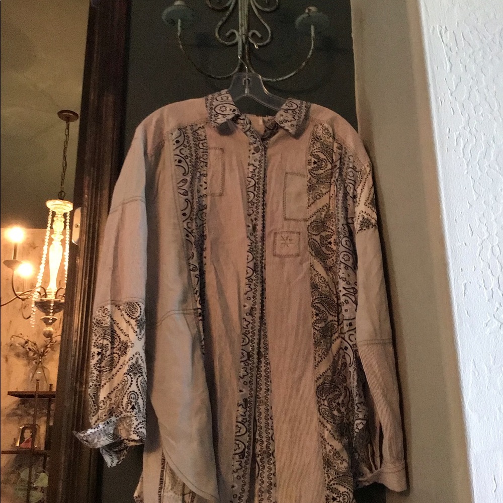 Over sized Free People Long sleeve button up